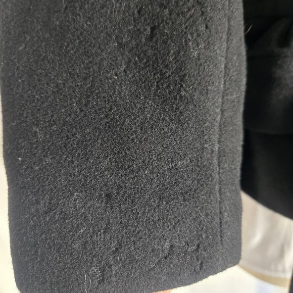 Bebe Wool With Fur Trim Crop 3/4 Length Sleeve Jacket Large - Picture 6 of 8